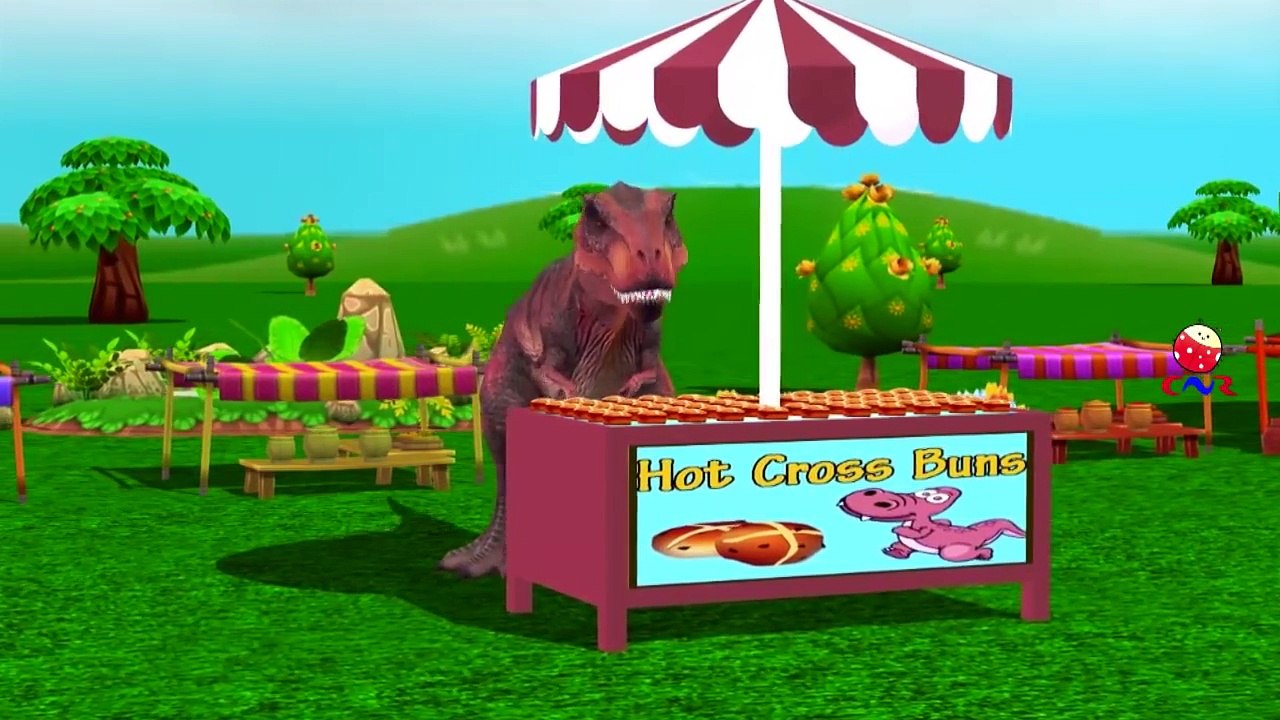 Lion Cartoons Singing Finger Family,And Dinosaurs Hot Cross Buns Children Nursery Rhymes