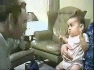 baby is scared of dad's face than a ghost's face