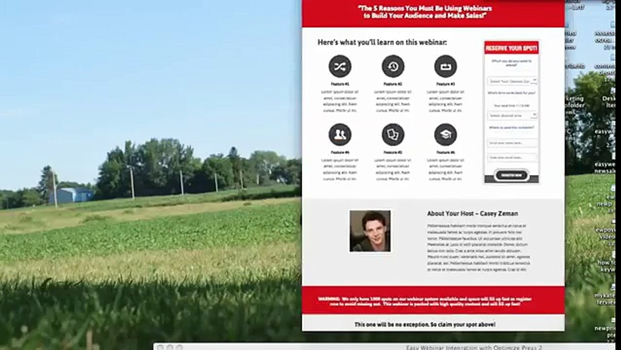 Easy Webinar 3.0 Registration Widget Integration with Optimize Press 2 54414