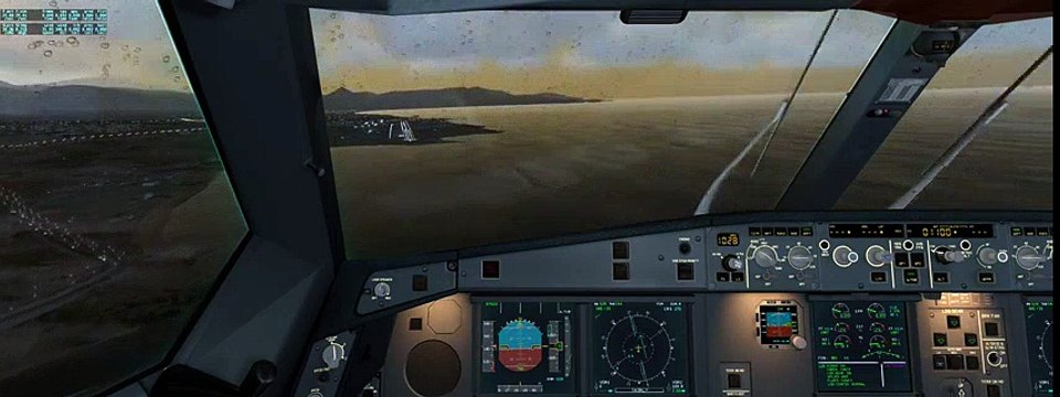 X-Plane 10 - JARDesign Airbus A330 crosswind landing 32 knots Crosswind Landing
