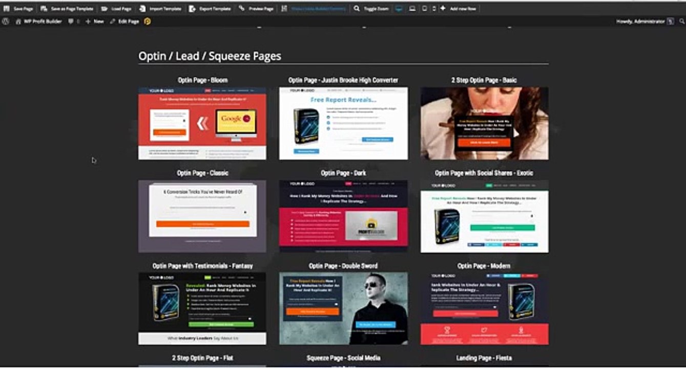 How to create web sites wp Profit Builder