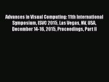 [PDF Download] Advances in Visual Computing: 11th International Symposium ISVC 2015 Las Vegas