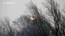 Ryanair flight makes a splash as it lands in Leeds amid Storm Gertrude