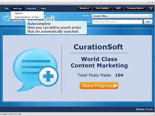 CurationSoft.com - Overview of the Main Screen V2