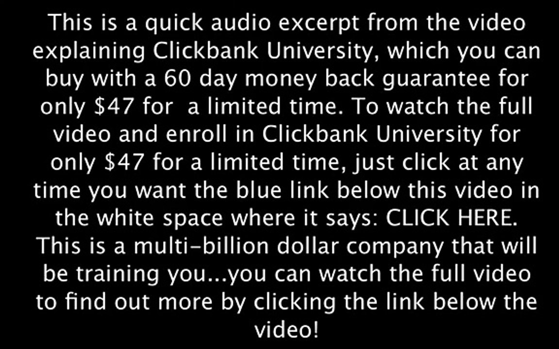 Clickbank University overview