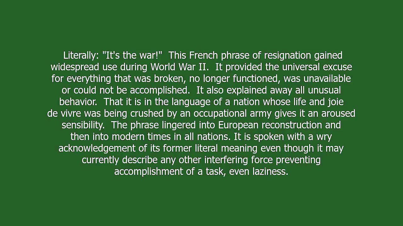 C'est la guerre meaning and pronunciation