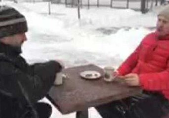 Irish Men Enjoy Afternoon Tea During Storm Jonas