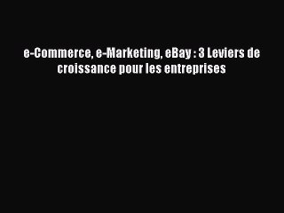 [PDF Download] e-Commerce e-Marketing eBay : 3 Leviers de croissance pour les entreprises [PDF]