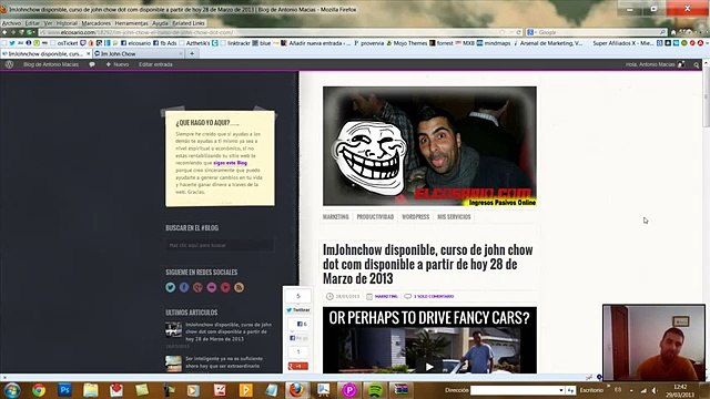 Curso Im john chow, de JOHN CHOW.... disponible 28 de Marzo 2013