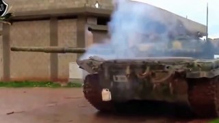 Tank duel in the Syrian areas. Documentary video