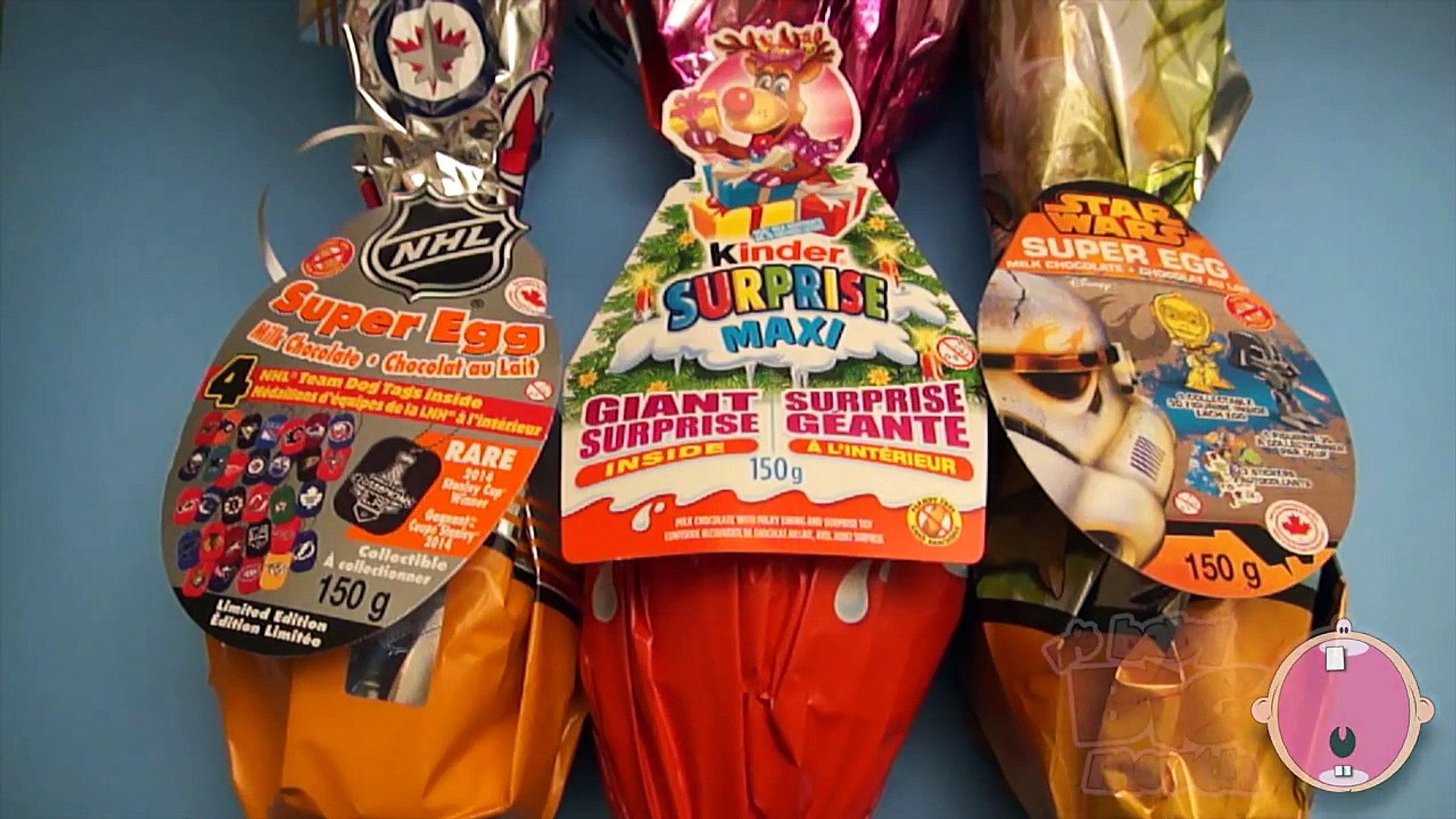 Opening 3 HUGE GIANT JUMBO MAXI Surprise Eggs! Kinder Surprise Hockey Star  Wars - Dailymotion Video