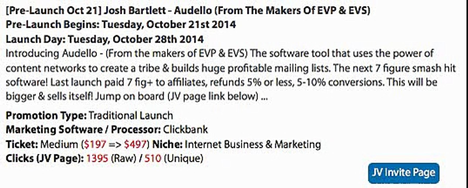 Josh Bartlett - Audello (From The Makers Of EVP & EVS) Launch Affiliate Program JV Invite