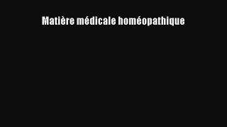 [PDF Télécharger] Matière médicale homéopathique [PDF] en ligne