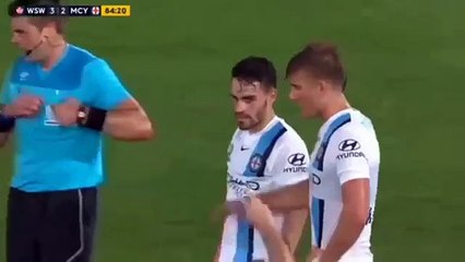 Western Sydney Wanderers 4 3 Melbourne City  Caceres Red Card  29 01 2016