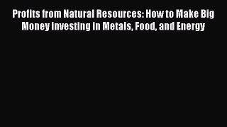 Profits from Natural Resources: How to Make Big Money Investing in Metals Food and Energy