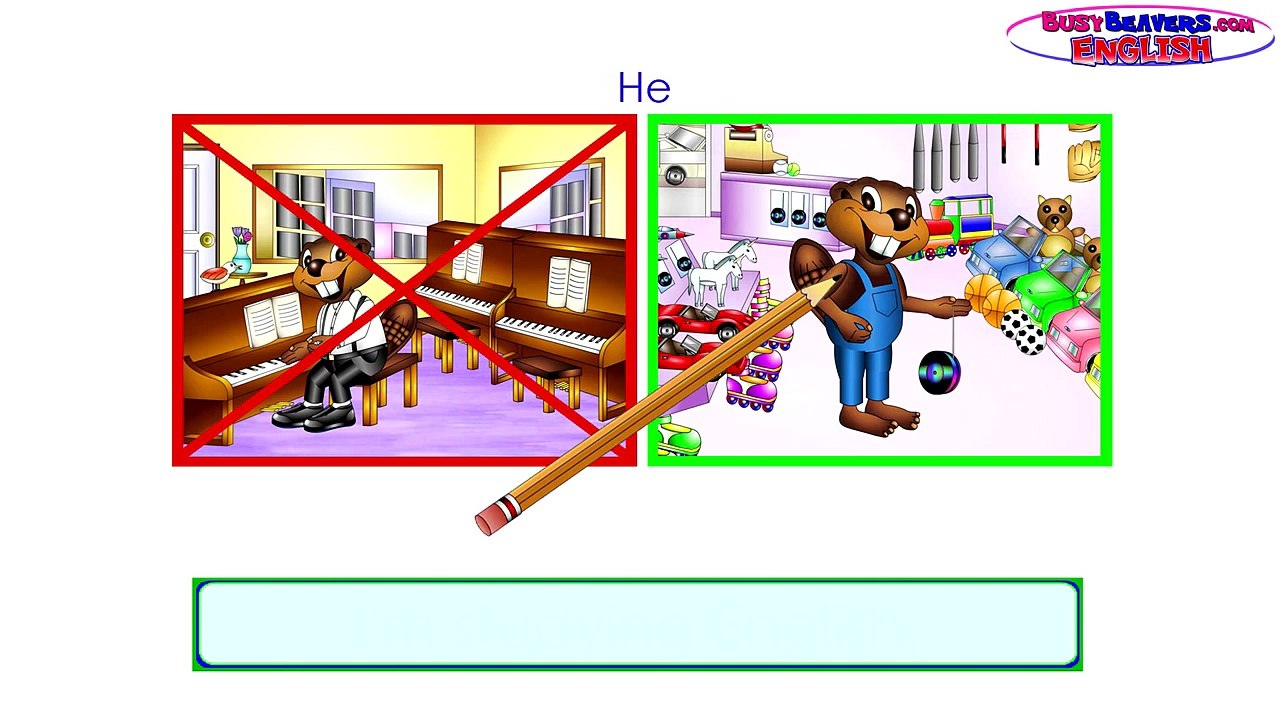 “Practice Pages” (Level 2 English Lesson 31) CLIP - Learning English with Busy Beavers, Beginner ESL
