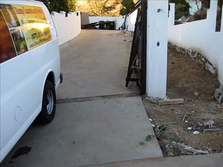 Concrete Overlay Made With European Fan Stencil Design. Beautiful and durable.