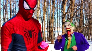 Spiderman & Frozen Elsa vs Joker ! Elsa Kisses Spiderman in Real Life - Fun Superhero Movi