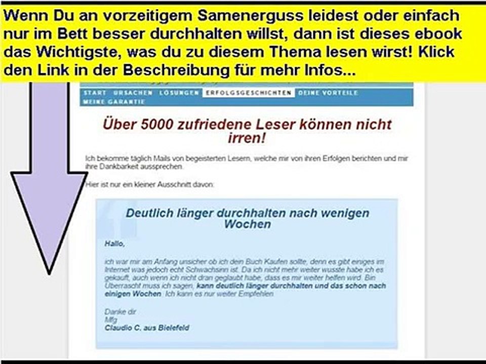 vorzeitiger samenerguss behandlung -  einfaches Training- Problem für immer gelöst