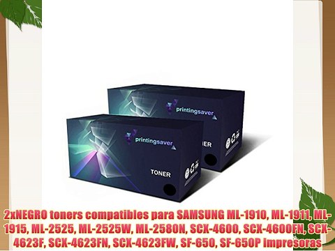 2xNEGRO toners compatibles para SAMSUNG ML-1910 ML-1911 ML-1915 ML-2525 ML-2525W ML-2580N SCX-4600