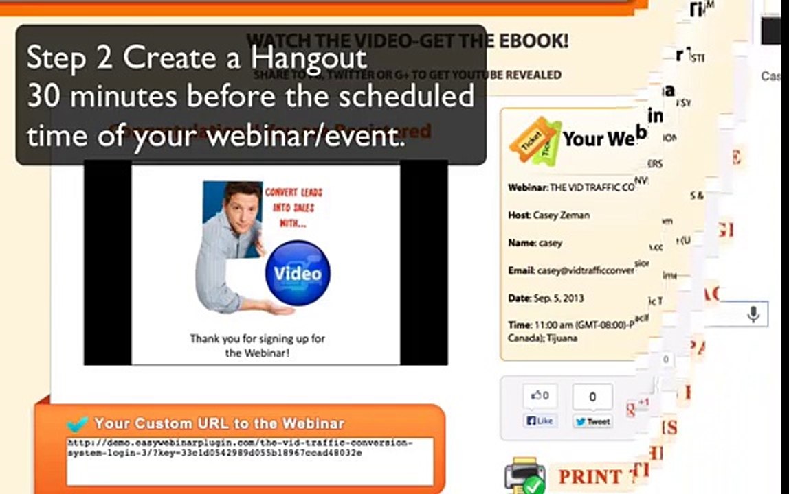 Google Hangout Live Stream Integration with Easy Webinar Plugin