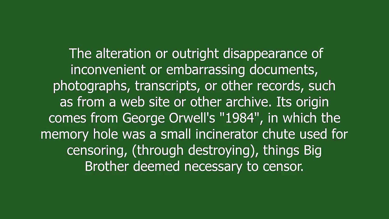 Memory Hole meaning and pronunciation