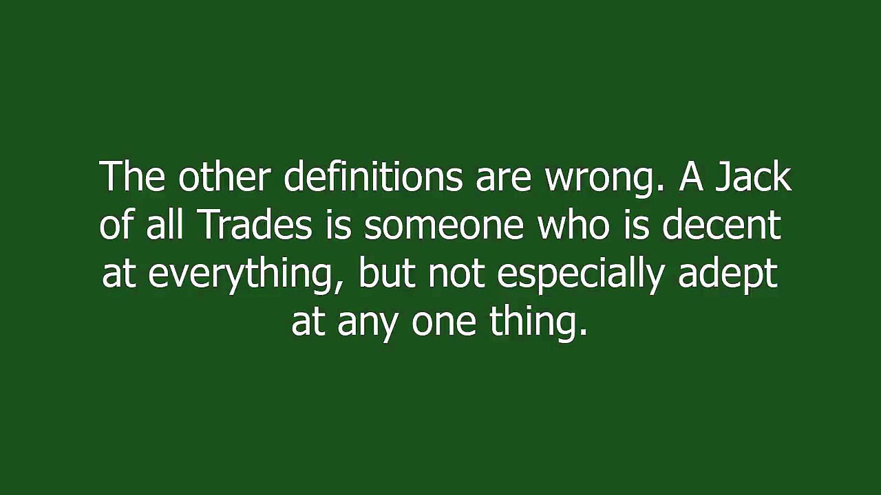 jack of all trades meaning and pronunciation