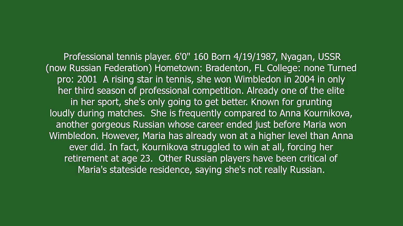 Maria Sharapova meaning and pronunciation