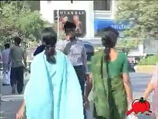 man chasing girls with his nose