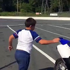 Dirtbike wheelie kid