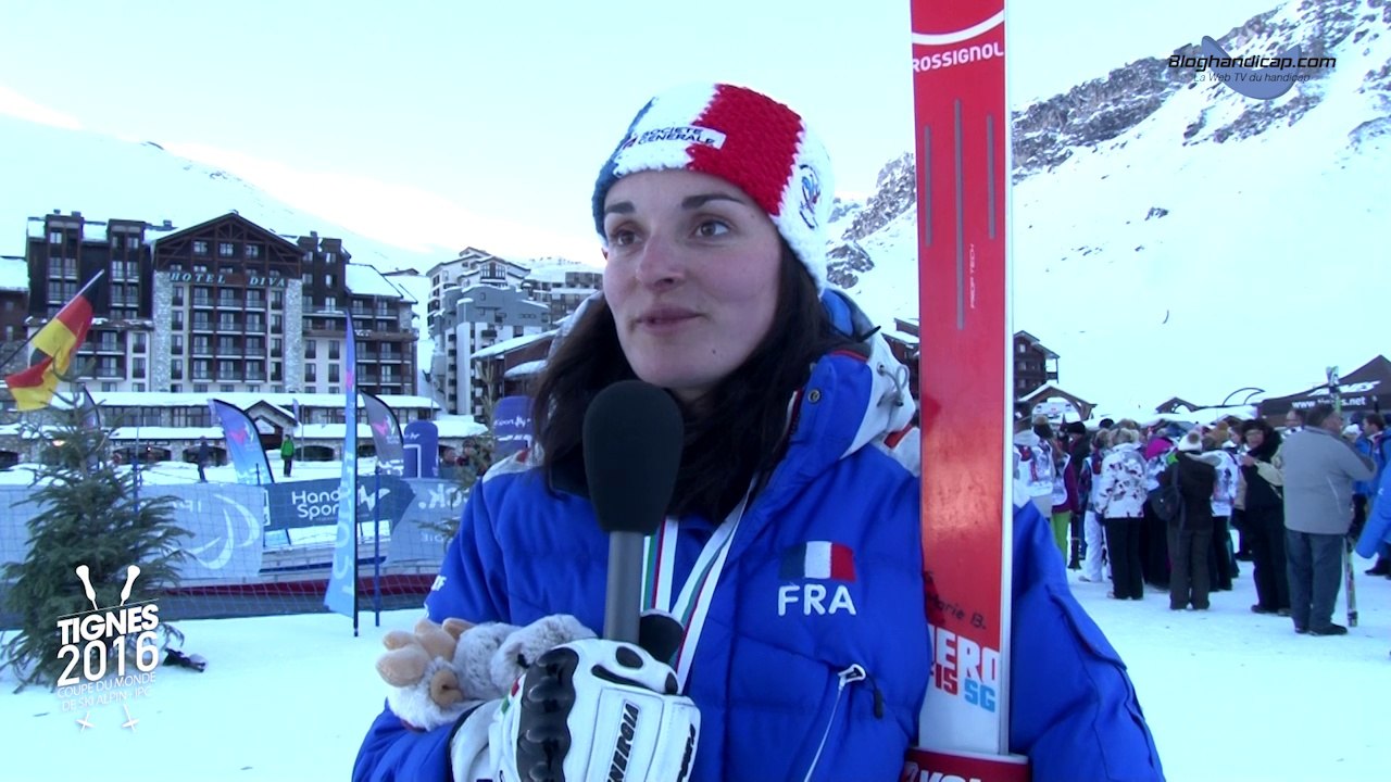 Tignes 2016 - Zone Mixte de Marie Bochet Médaille d'or en Super-G