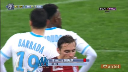 Abdelaziz Barrada Horrible Faul - Red Card - Olympique de Marseille 0-1 OSC Lille