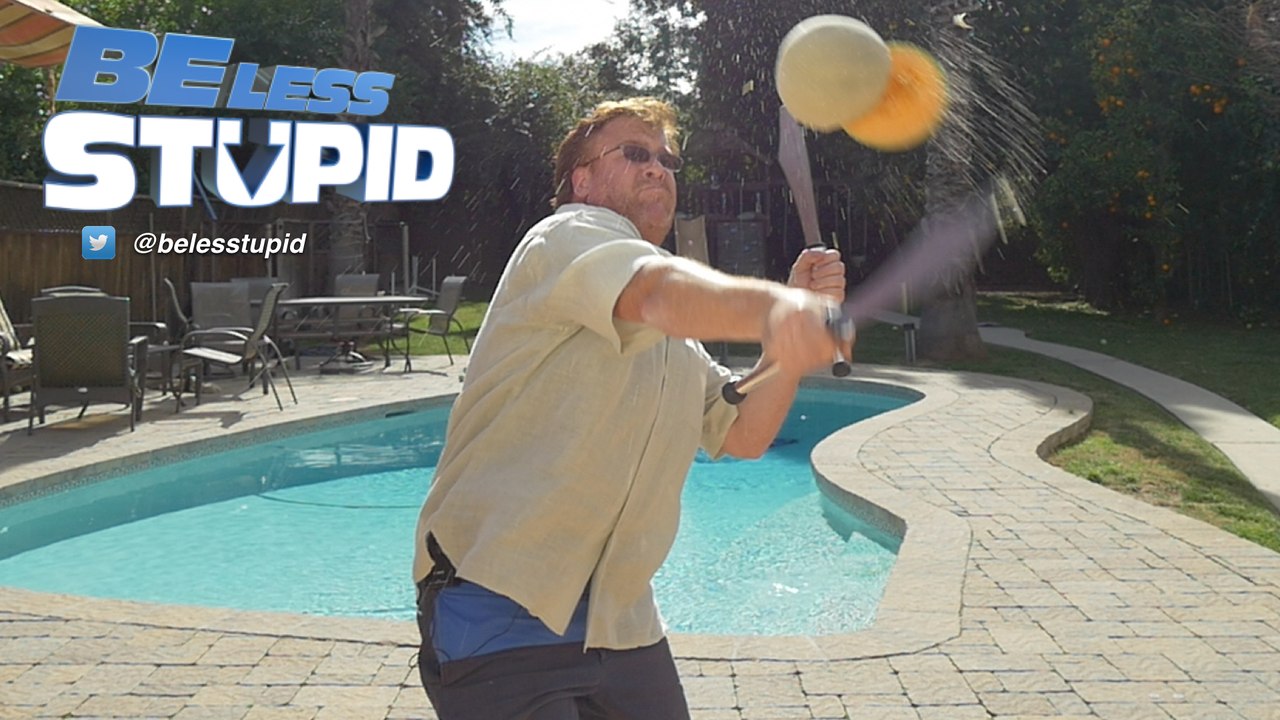 Knife Juggler Plays Real Life Fruit Ninja Game