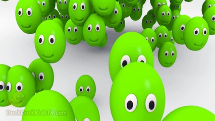 Learn Colors/Colours with Many Bouncing 3D Surprise Eggs for Toddlers Children Kids [DuckDuckKidsTV]