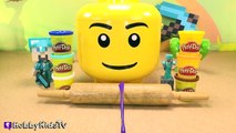 GIANT Play-Doh MINECRAFT STEVE Makeover! Lego Head, Hulk Avenger Smash Surprise Boxes by H