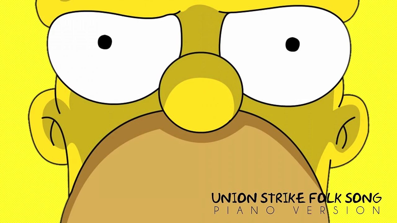 The Simpsons - Union Strike Folk Song | Piano V...