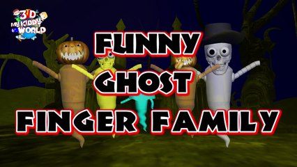 Finger Family Halloween Funny Ghost | Halloween Finger Family Rhymes In 3D