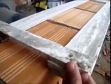 Laying wall bricks with tool