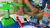 THOMAS AND FRIENDS MEGA BLOKS Cranky Brendam Docks Toy Trains Set Unbox Playtime Ryan Toys
