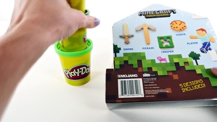 MINECRAFT Play Doh Cookie Cutters - - - How to make playdough Diamond Steve