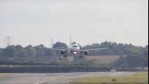 A320 very heavy landing in crosswind  Crosswind Landing