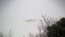 Storm!! Korean Air Airbus A330-200 Crosswind Landing at Narita  Crosswind Landing