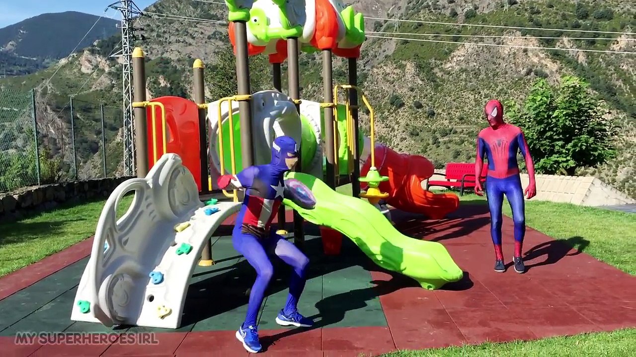 Final Battle Spiderman vs Captain America - Superheroes Real Life Parody Movie