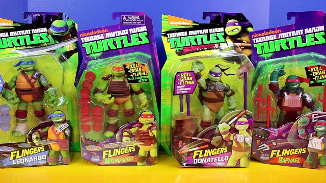Teenage Mutant Ninja Turtles Flingers Raph Leo Mikey Donnie TMNT Battle Shredder