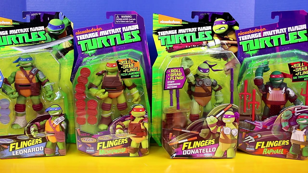 Teenage Mutant Ninja Turtles Flingers Raph Leo Mikey Donnie TMNT Battle Shredder