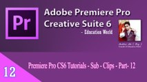 Premiere Pro CS6 Tutorials - Sub-Clips - Part- 12