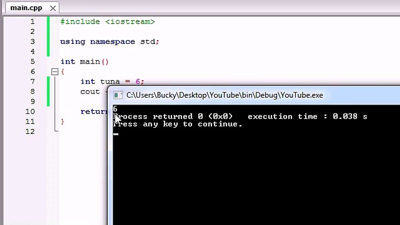 Buckys C++ Programming Tutorials - 4 - Variables