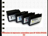 4 Cartuchos de impresora compatibles para HP 932XL HP933XL Set