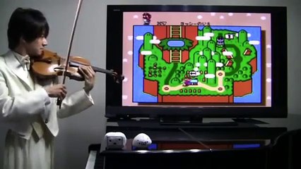 Talented Japanese Violinist playing Super Mario World Song