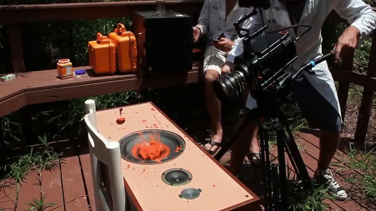 Hoparlöre boya dökülürse ne olur-Yavaş çekim-slow motion